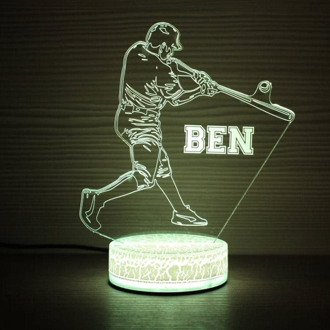 Baseball Player Personalized Night Light dylinoshop