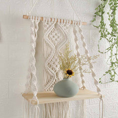 Macrame Wall Hanging Shelf feajoy