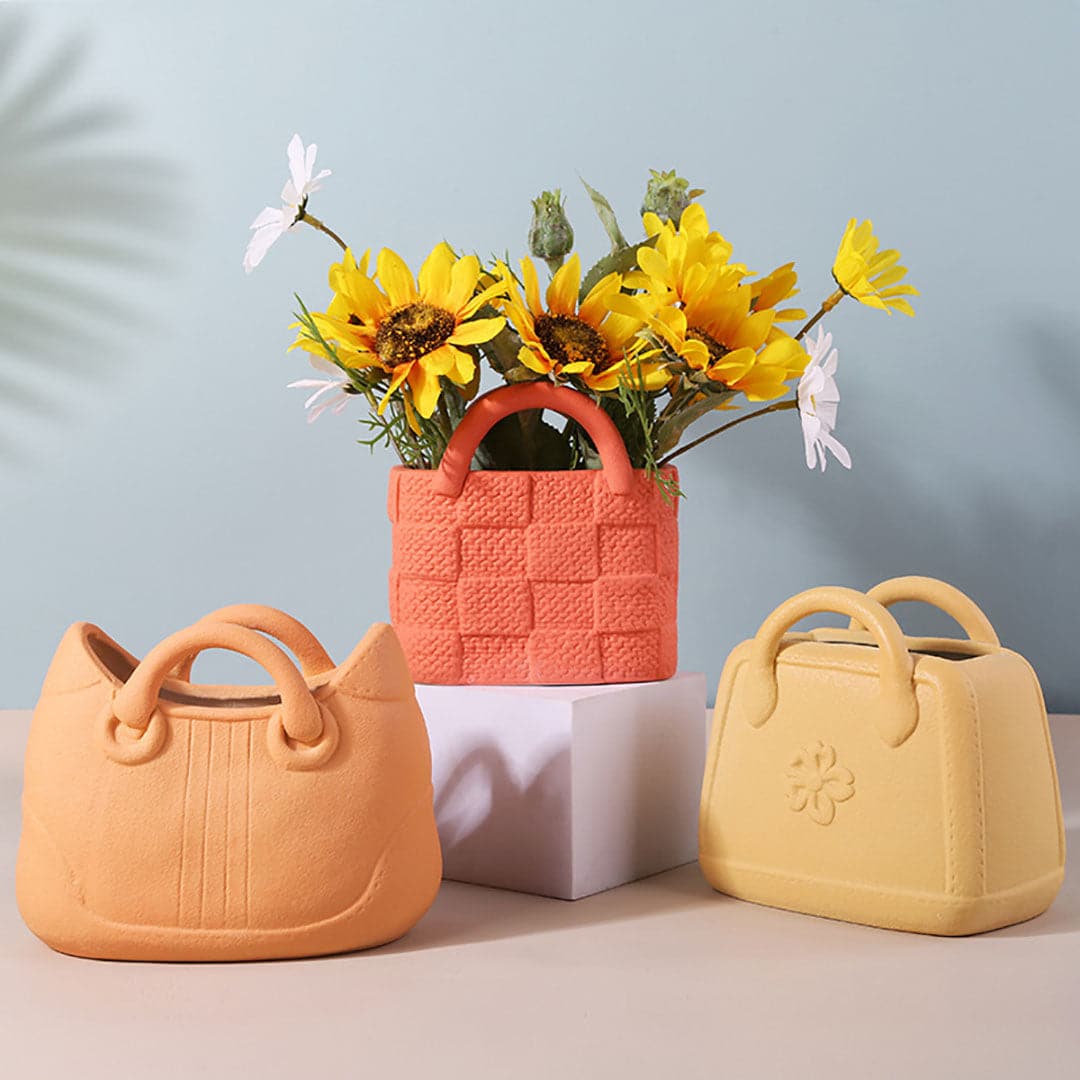 Handbag Shaped Flower Vase feajoy