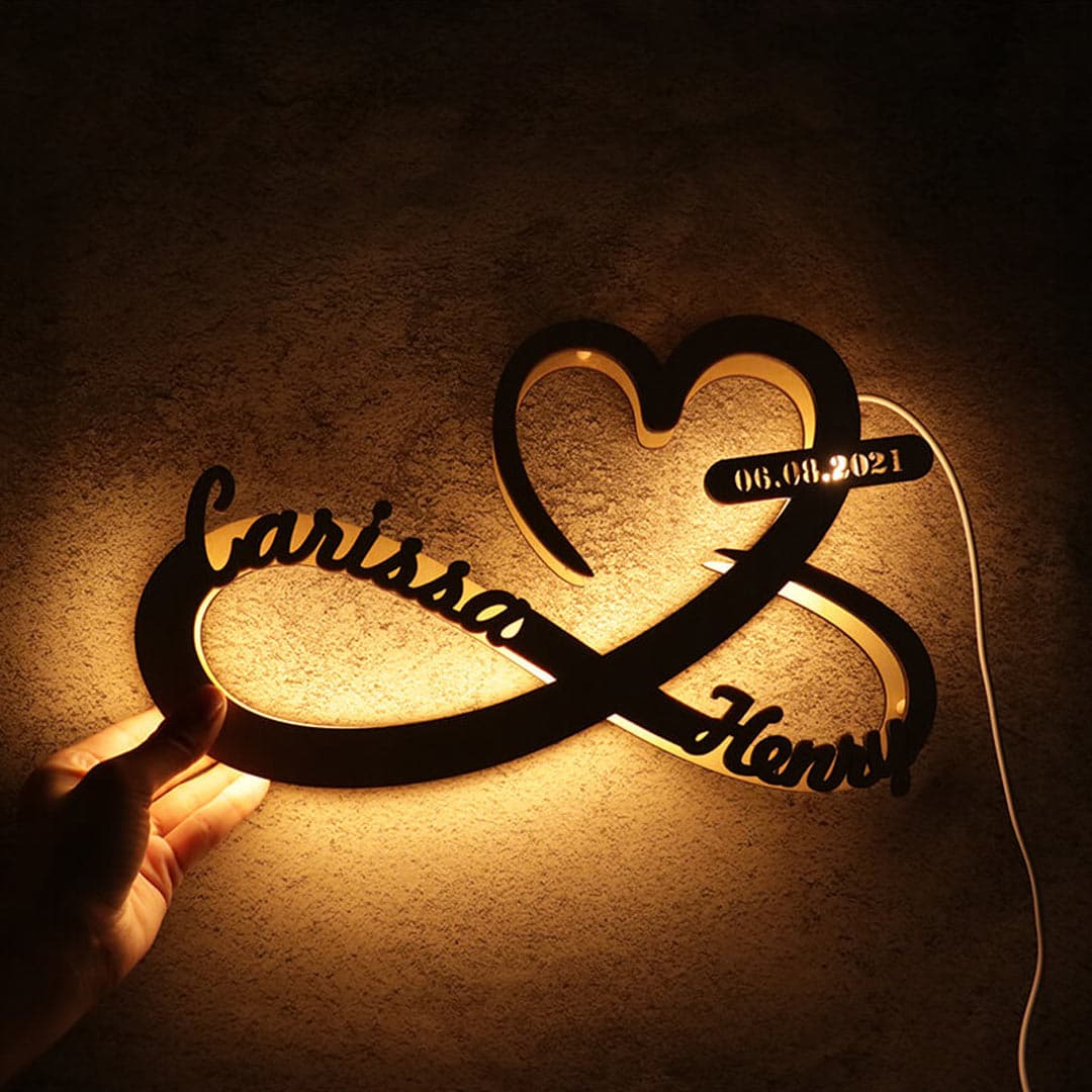 Custom Infinity Wooden Night Light dylinoshop