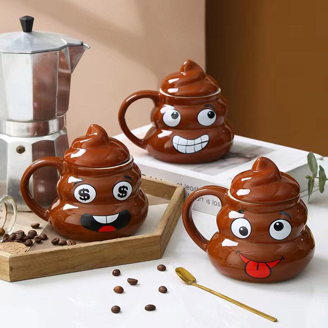 Funny Ceramic Cute Poop Emoji Mug Feajoy