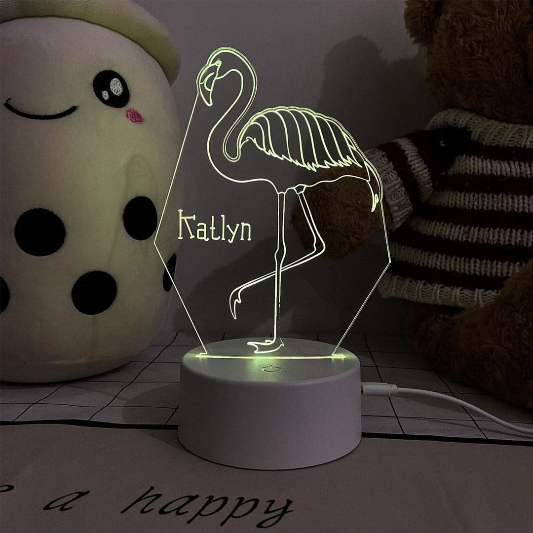 Personalised Flamingo Night Light Feajoy