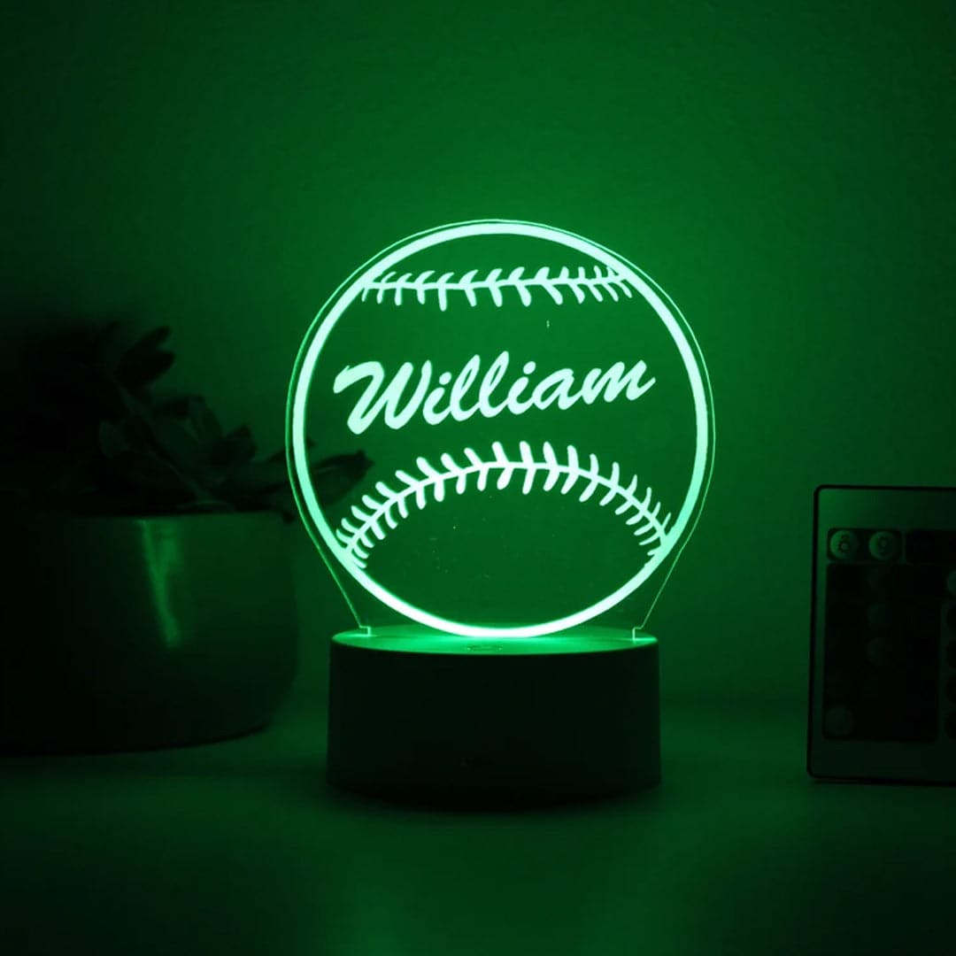 Personalized Baseball Night Light Feajoy