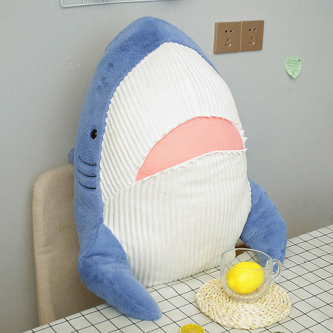 Plush Shark Toy Throw Pillow feajoy