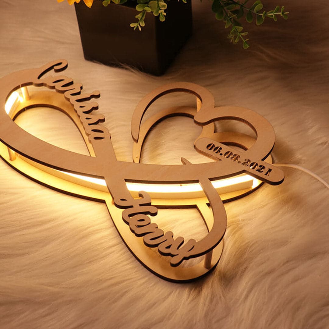 Custom Infinity Wooden Night Light dylinoshop