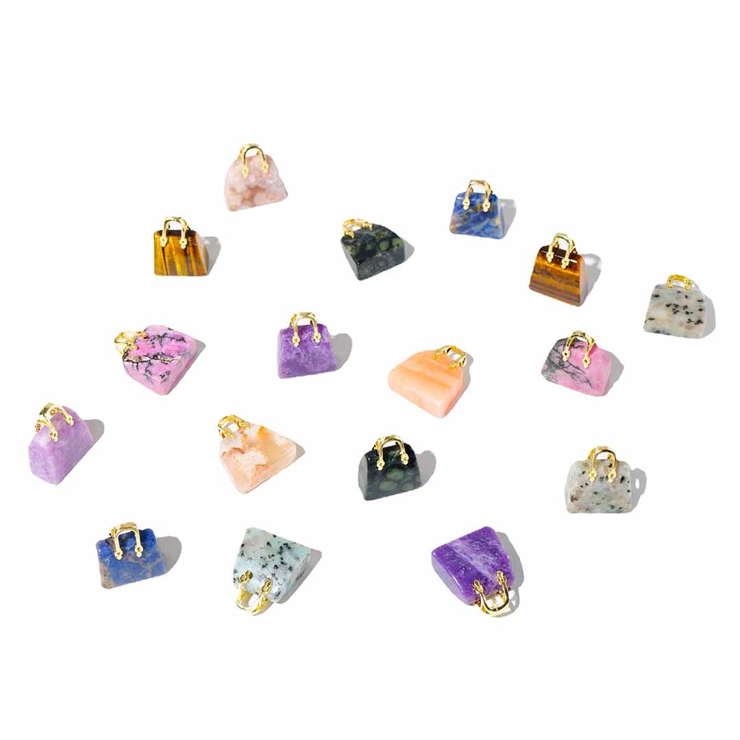 Handbag-Shaped Crystal Stone Ornaments feajoy