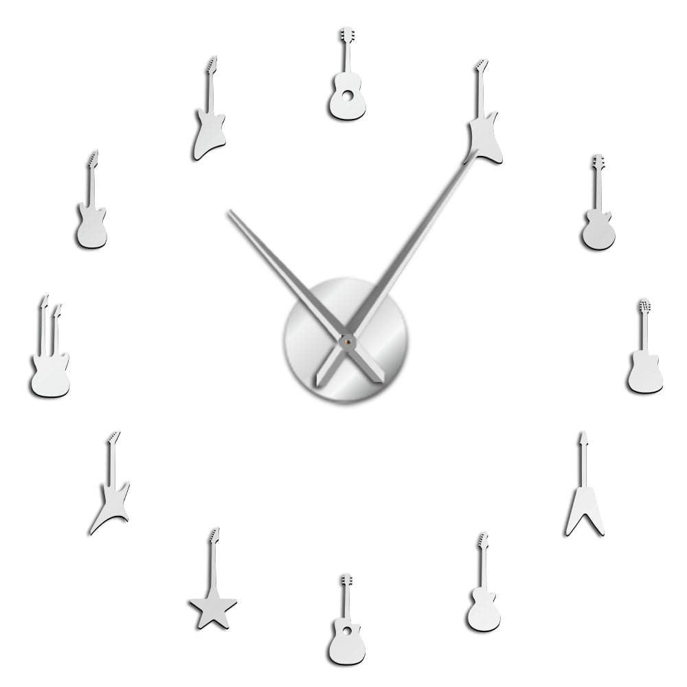 Rock n Roll Frameless DIY Guitar Wall Clock feajoy