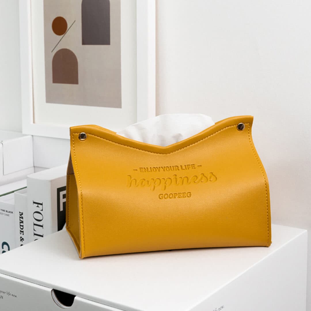 Happiness Leather Bag Tissue Box Feajoy