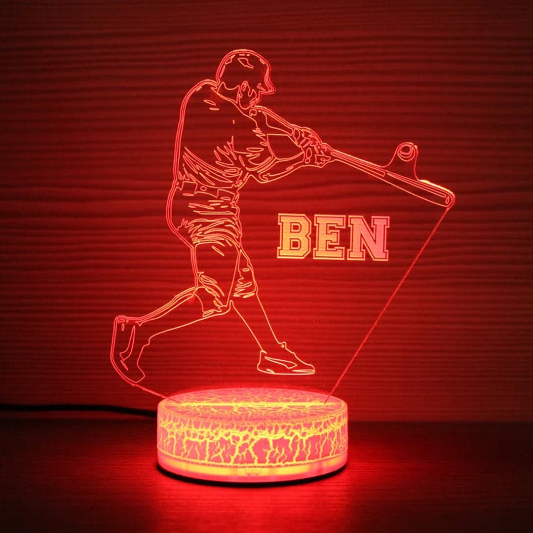 Baseball Player Personalized Night Light dylinoshop