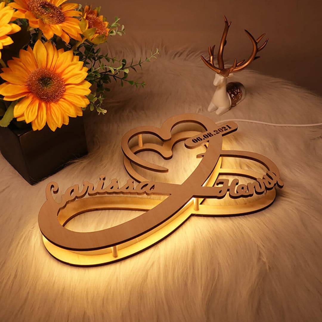 Custom Infinity Wooden Night Light dylinoshop