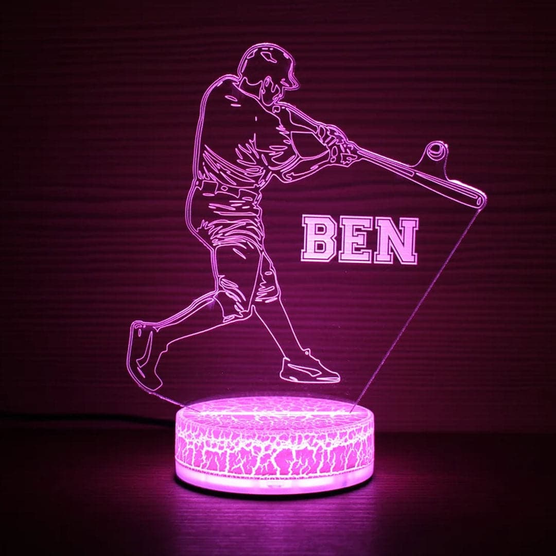 Baseball Player Personalized Night Light dylinoshop