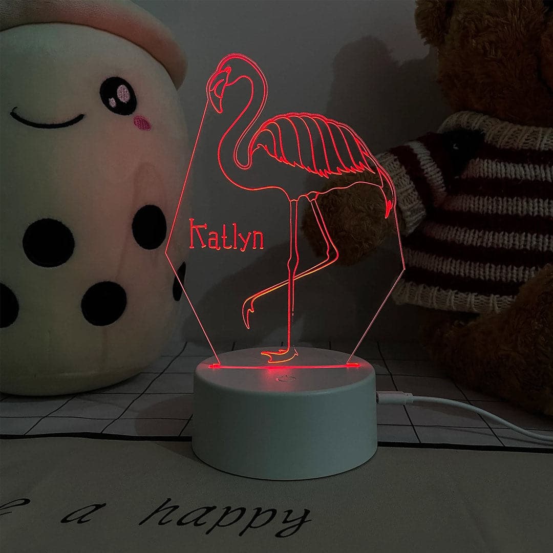 Personalised Flamingo Night Light Feajoy