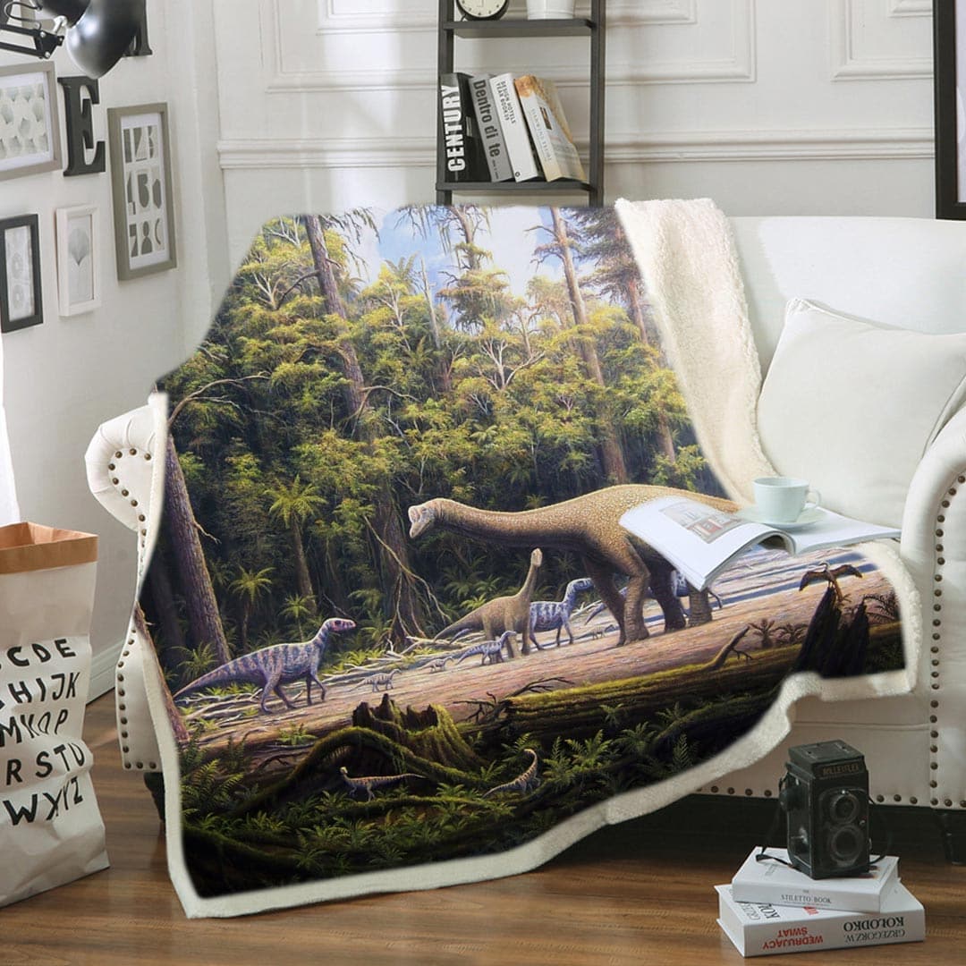 Dinosaur Soft Fleece Throw Blanket feajoy