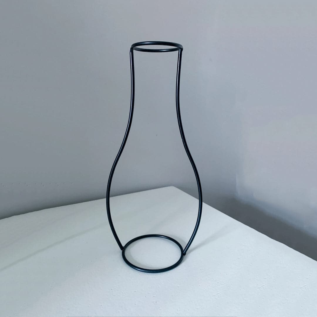 Metal Black Silhouette Outline Style Vase Feajoy