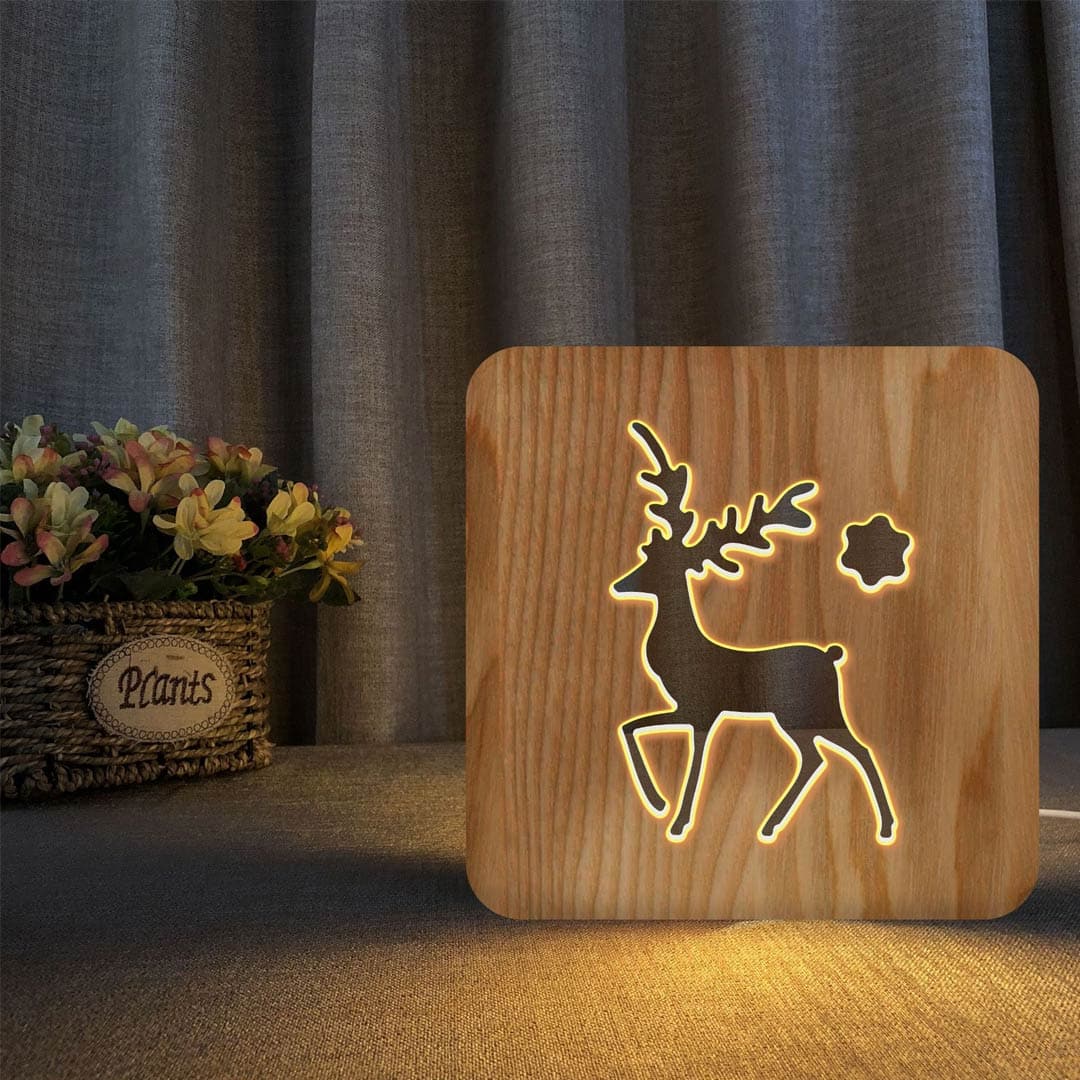 Wooden Night Light USB Powered Feajoy