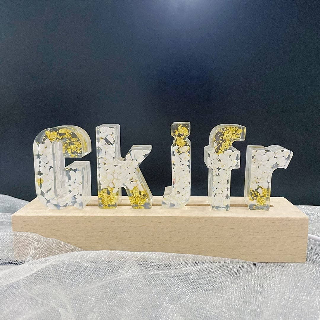 Stone Resin Letter Lamp - HANDMADE Feajoy