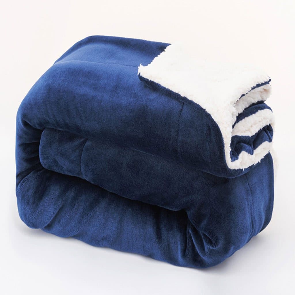 Solid Color Sherpa Fleece Blanket Feajoy