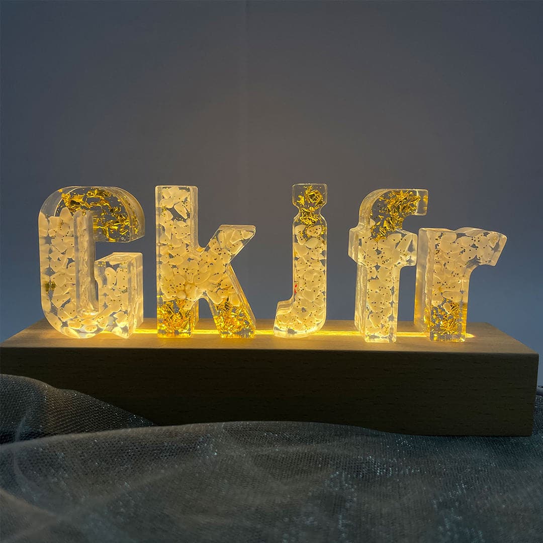 Stone Resin Letter Lamp - HANDMADE Feajoy