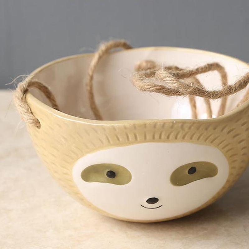 Ceramic Hanging Sloth Plant Pot dylinoshop