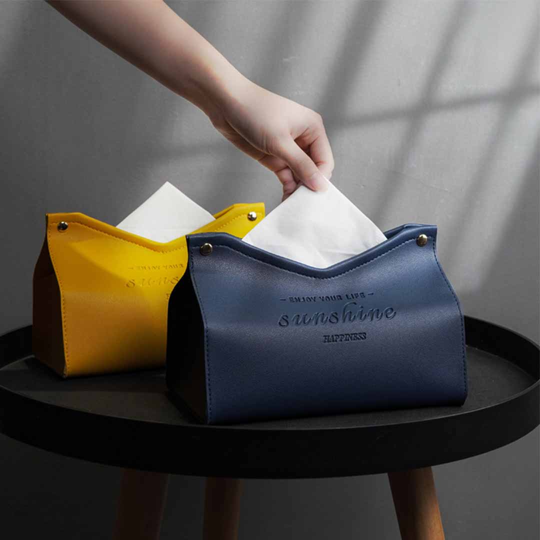 Leather Bag Tissue Box Feajoy