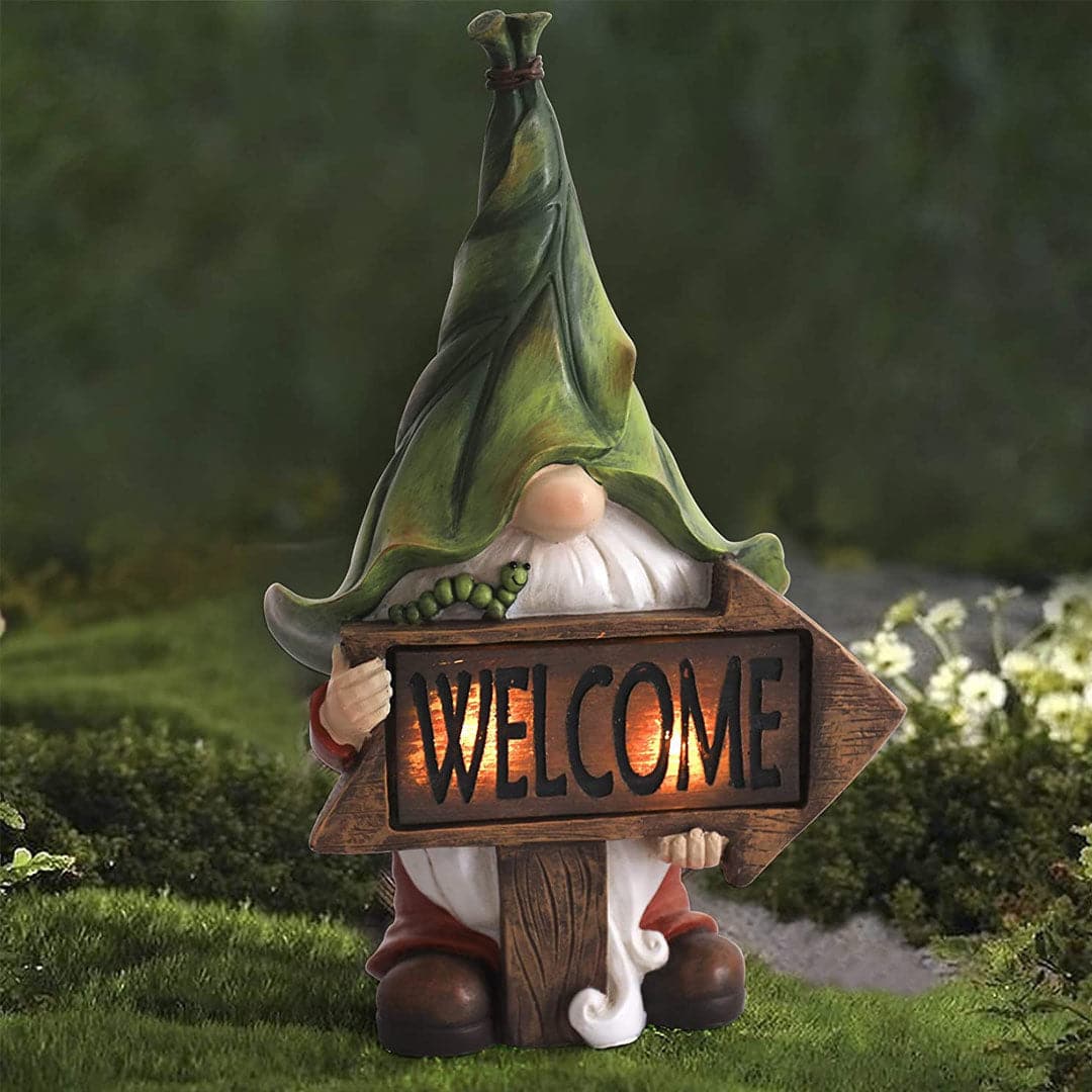 Garden Gnome Solar Statue Feajoy