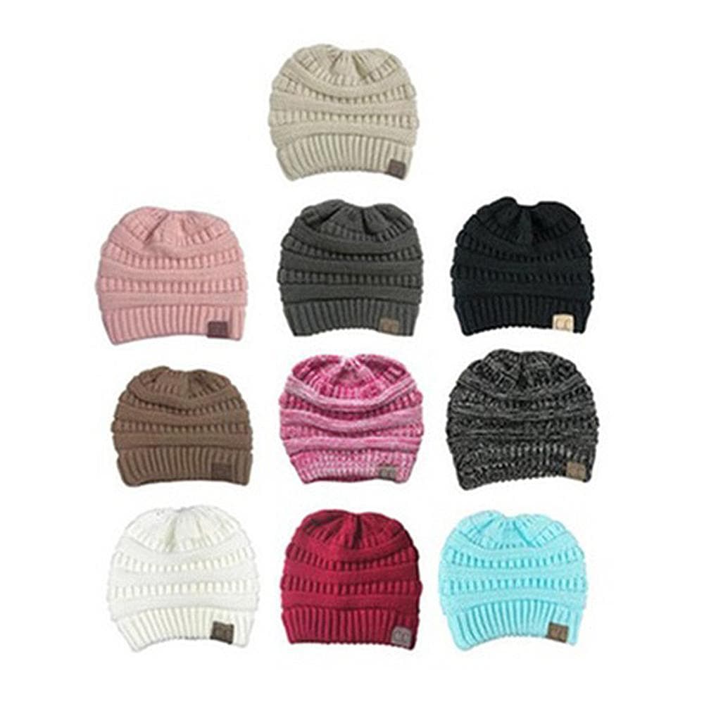 Soft Knit Ponytail Beanie Hat Zimomo