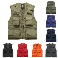 Outdoor Lightweight Mesh Fabric Vest with 16 Pockets Glossygem