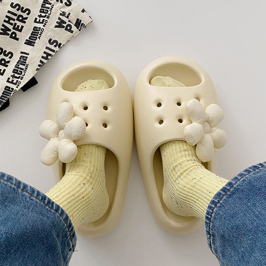 Adorable Flower Decor Beach Slides dylioshop