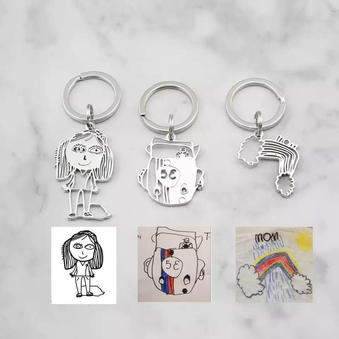 Personalized Kids Drawing Necklace feajoy