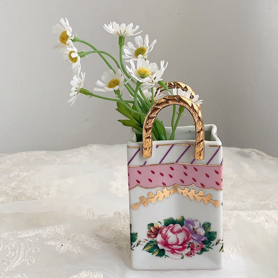 Retro Small Bag Shape Flower Vase Feajoy