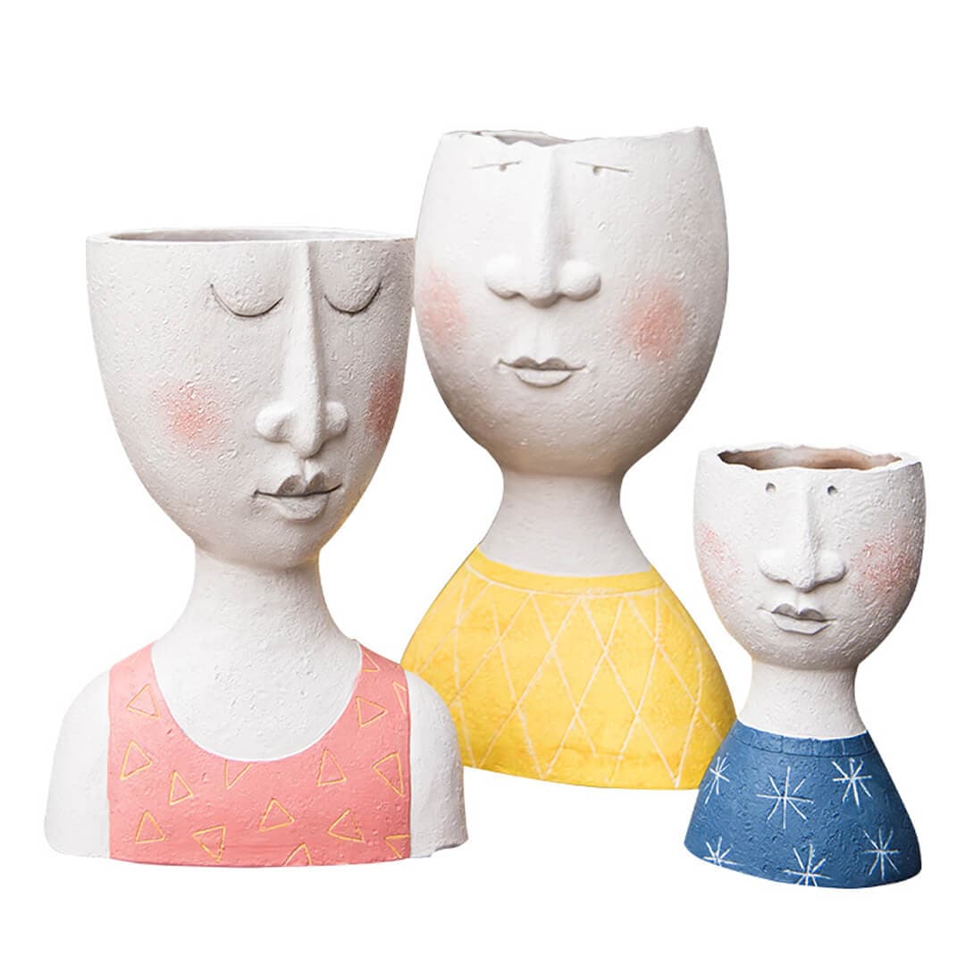 Art Family Portrait Sculpture Flower Vase dylinoshop