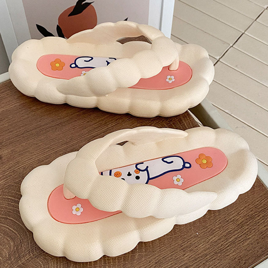 Cute Rabbit Pattern Flip Flops dylioshop