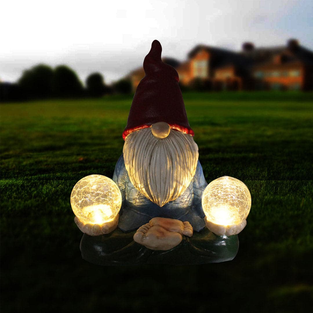 Garden Gnome Solar Statue Feajoy