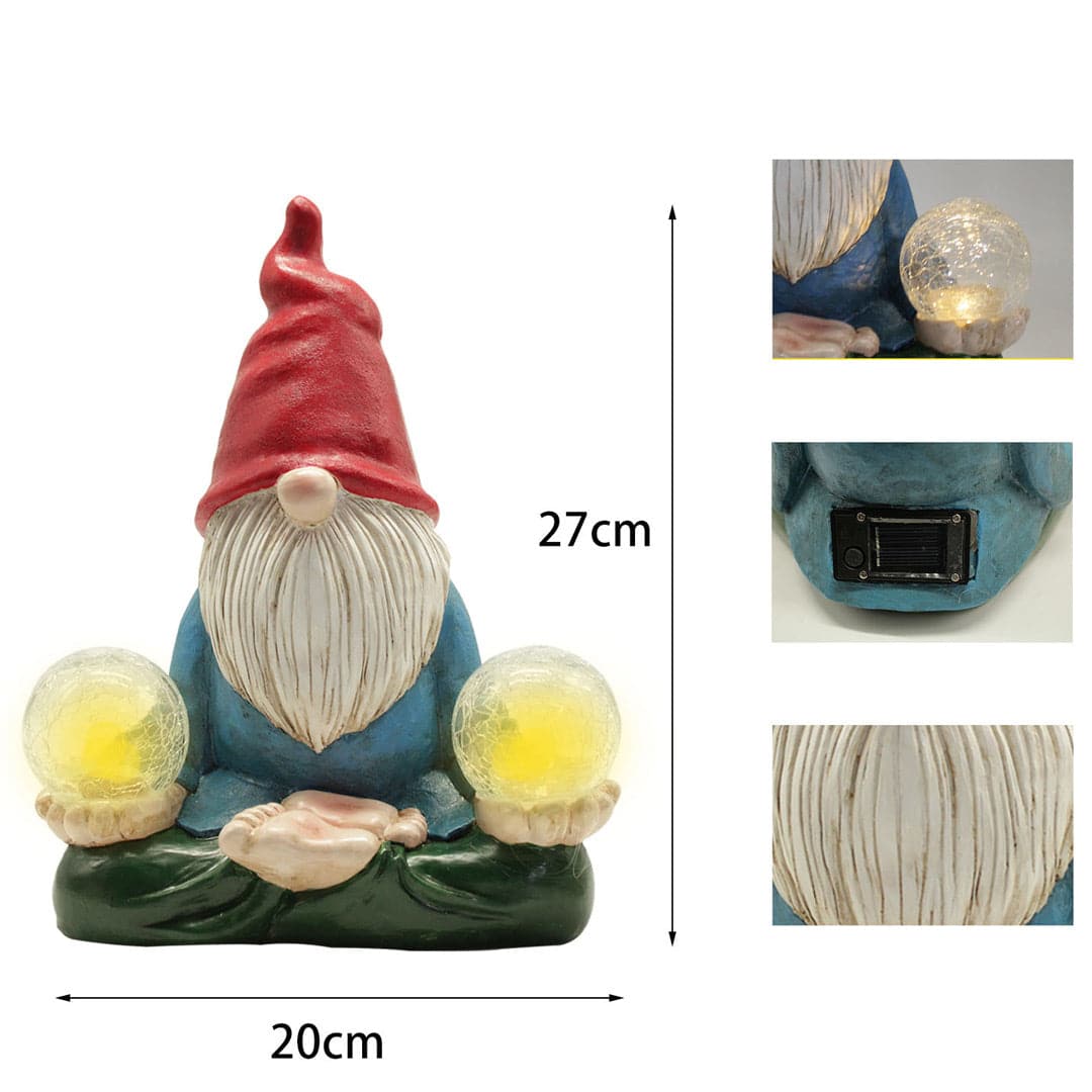 Garden Gnome Solar Statue Feajoy