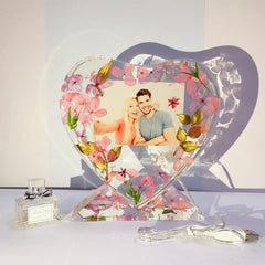 Heart Shape Flowers Photo Frame Light Feajoy