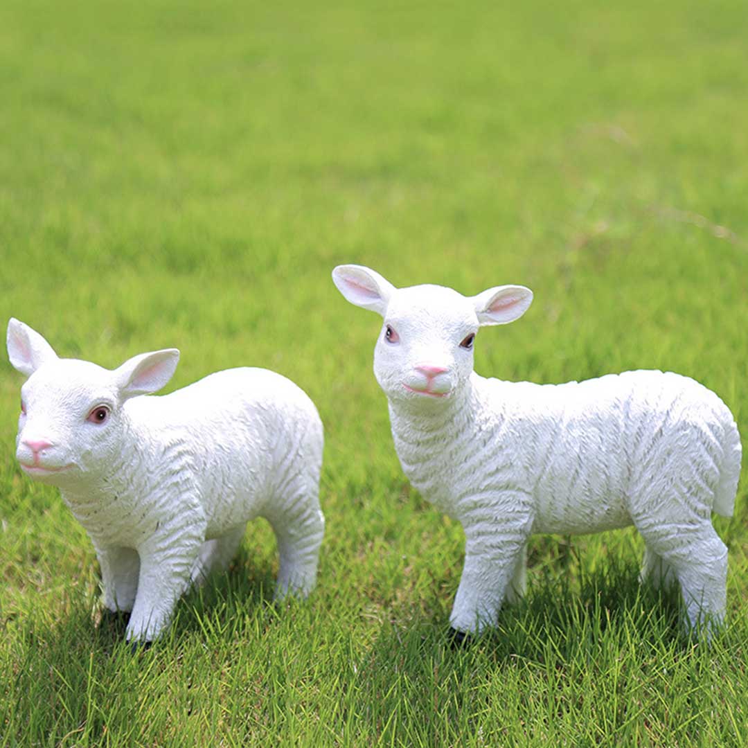 Lamb Garden Resin Statue Decoration Feajoy