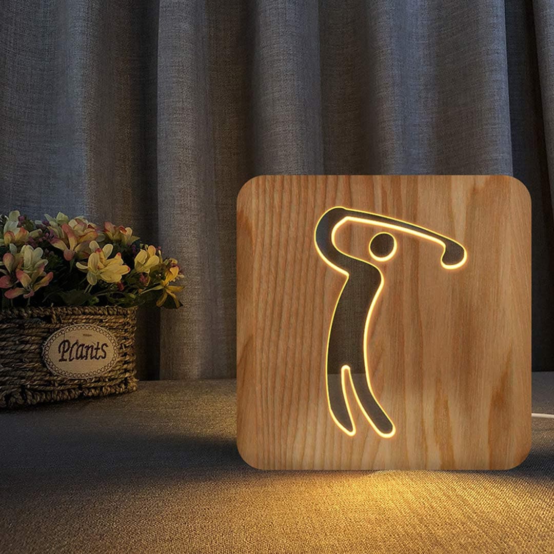 Wooden Night Light USB Powered Feajoy