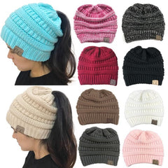 Soft Knit Ponytail Beanie Hat Zimomo