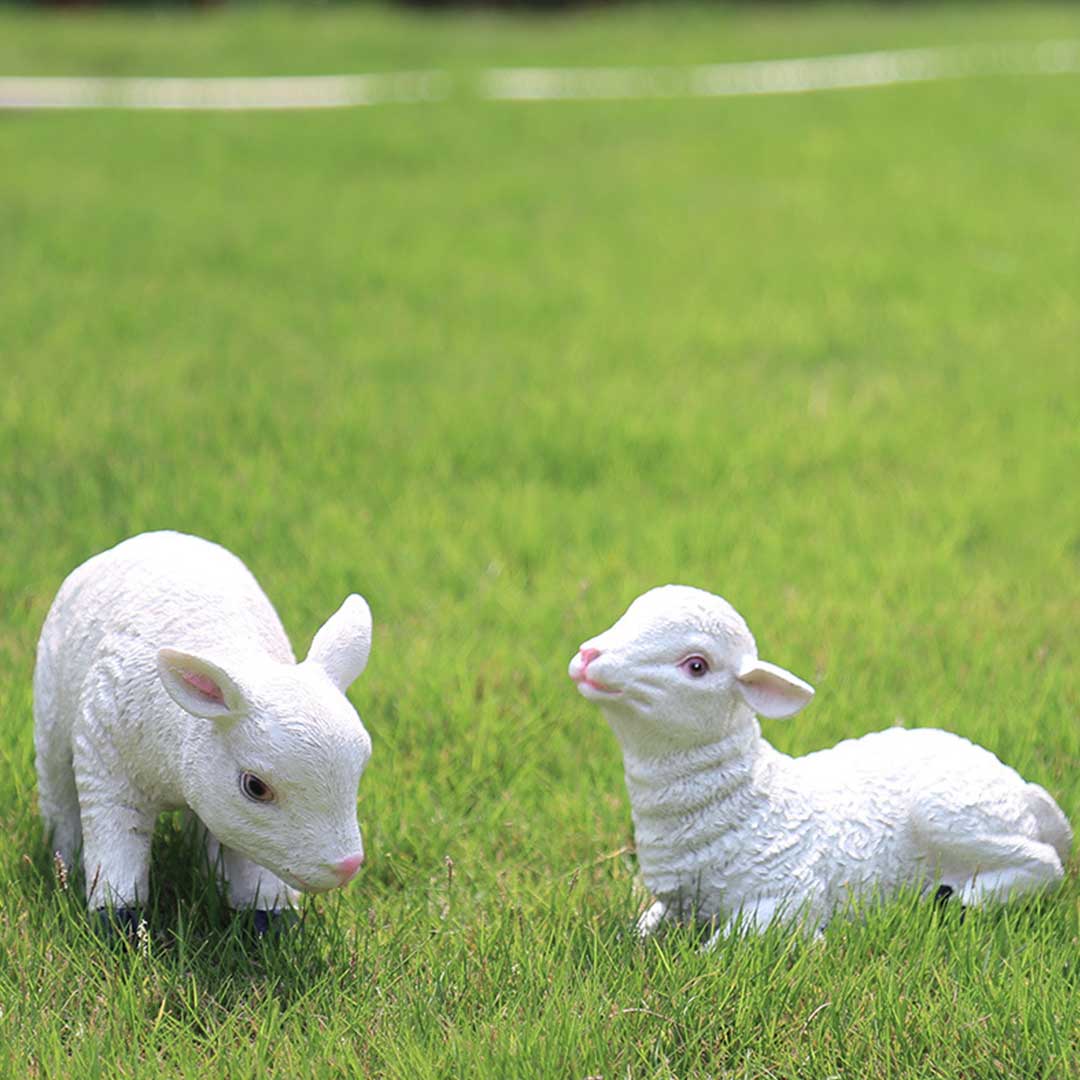 Lamb Garden Resin Statue Decoration Feajoy