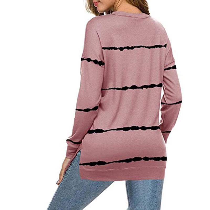 Women Casual Stripe Pullover giftpockets