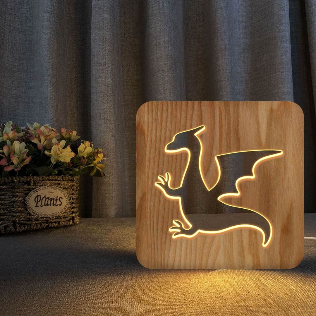 Wooden Night Light USB Powered Feajoy