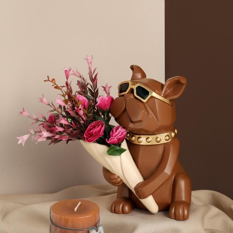 Cool Bulldog Statue Vase dylinoshop