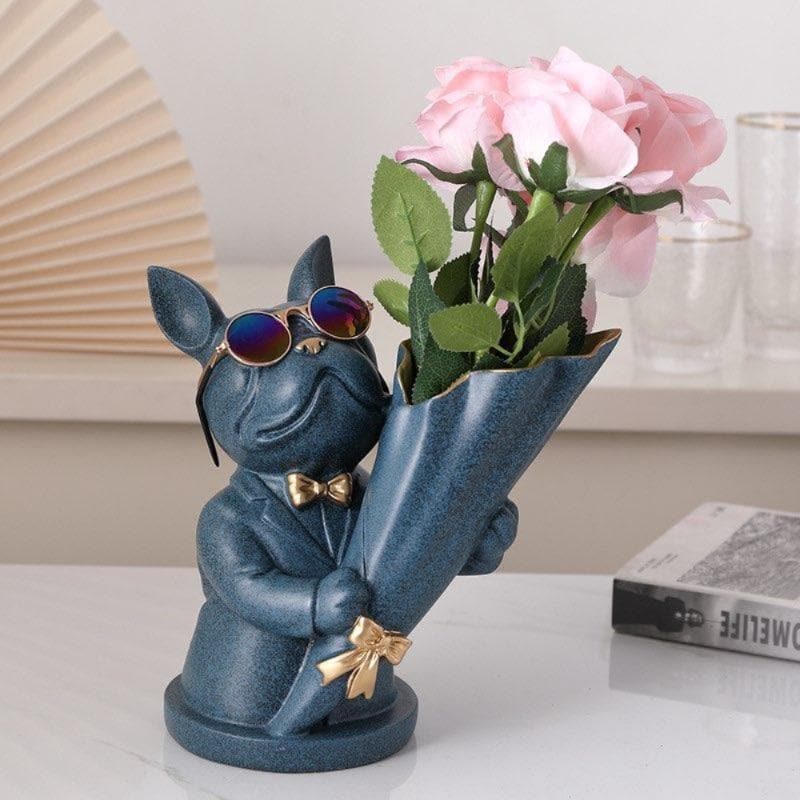 French Bulldog Flower Vase Feajoy