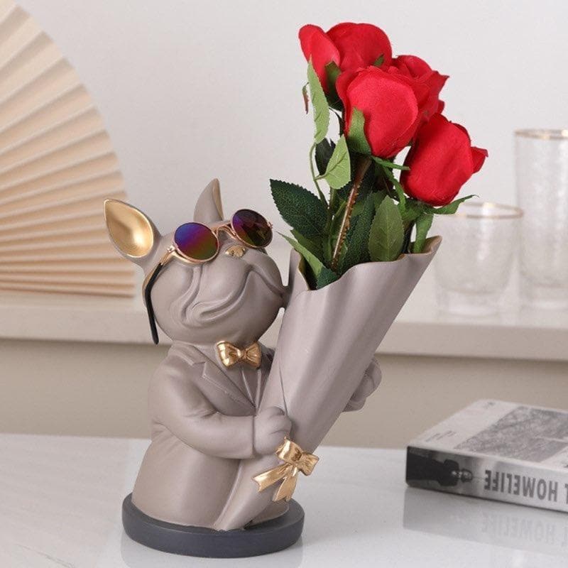 French Bulldog Flower Vase Feajoy