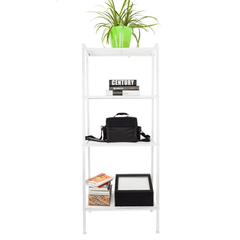 4 Tiers Wall Leaning Ladder Shelf Bookcase Bookshelf Storage Rack Shelves Storage Stand Unit Organizer for Office Home Bedroom Living Room MRSLM