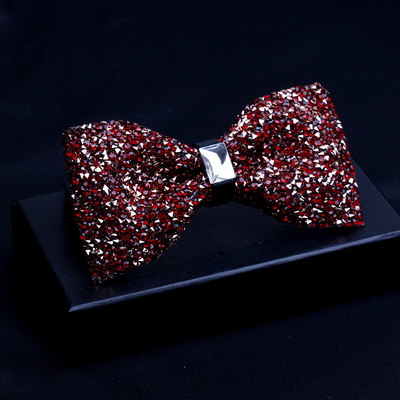 Fashionable Men'S Shiny Diamond Bow Tie dylinoshop