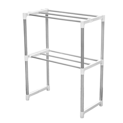 2 Layers Microwave Oven Stainless Steel Rack Kitchen Storage Shelf Container Kitchen Storage Rack dylinoshop