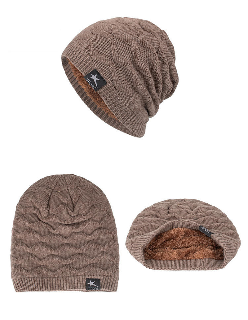 Men'S Knitted Woolen Thick Warm Toe Cap Sports Cap dylinoshop