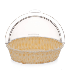 Round Home Kitchen Storage Basket Bread Fruit Cookie Display Container Holder Dome Lid for Food Storage MRSLM