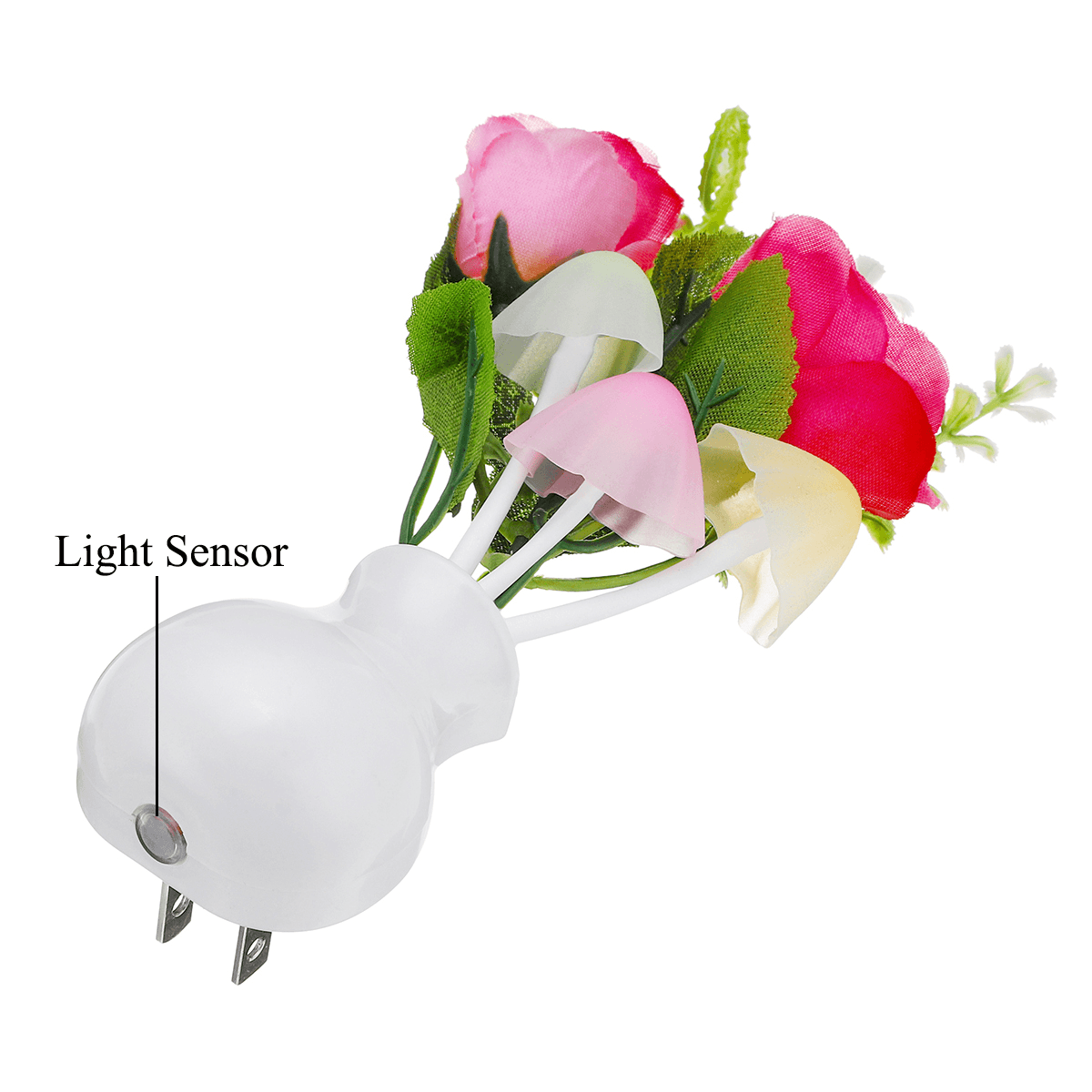 Romantic Flower Mushroom LED Night Light Sensor Baby Bed Lamp Decor US Plug MRSLM